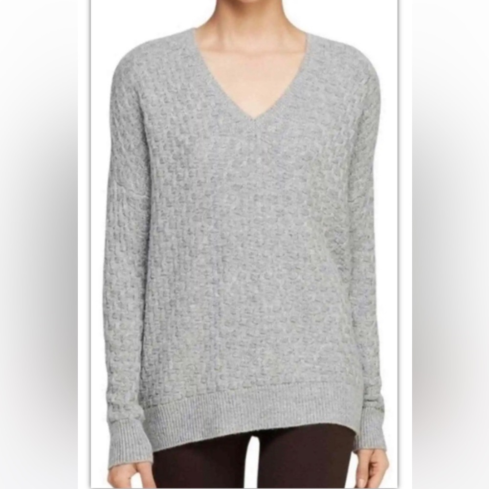 Vince Gray Wool/Cashmere V-Neck Sweater